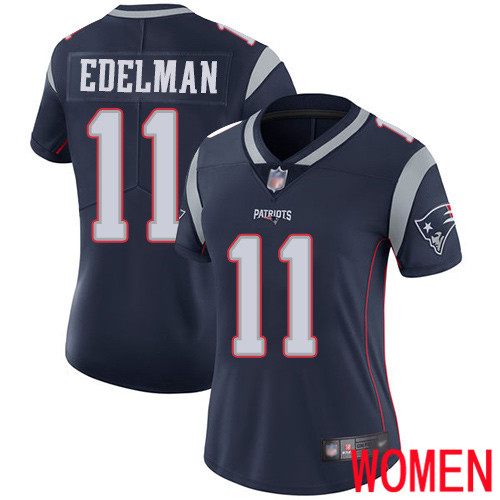 New England Patriots Football #11 Vapor Limited Navy Blue Women Julian Edelman Home NFL Jersey->women nfl jersey->Women Jersey